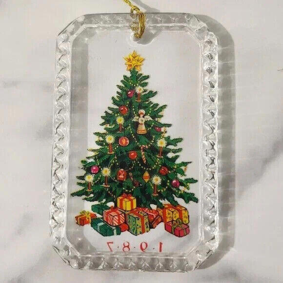 3/$25 Vintage 1987 Avon Lead Crystal Christmas Tree Ornament Collectible - Picture 3 of 4